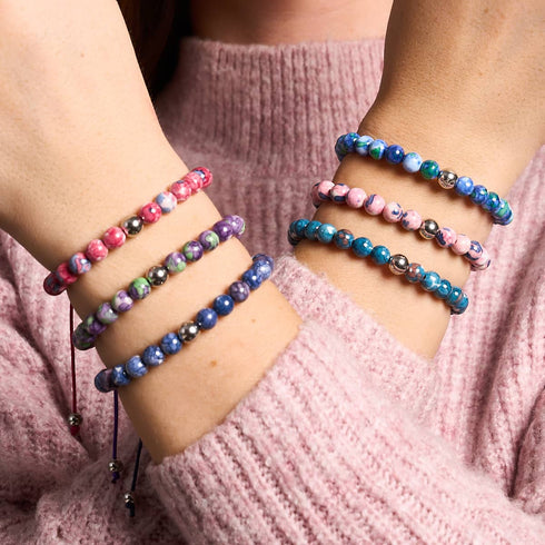 Picasso Porcelain Macrame Bracelet | Grape